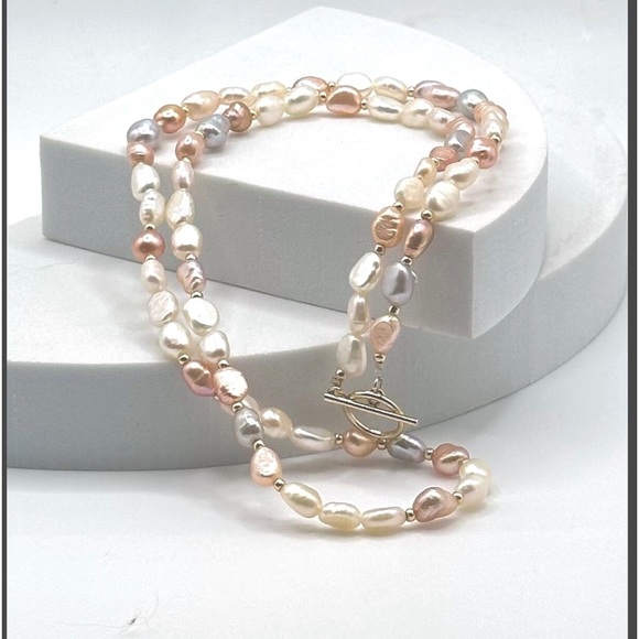 Genuine Natural Fashion Baroque Nugget Freshwater Pearl Necklace - Picture 1 of 9
